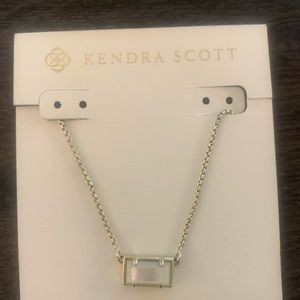 Kendra Scott Pattie Pendant Necklace Silver with white stone